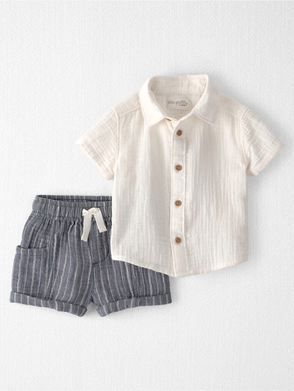 Carter’s Little Planet Toddler Boy 2-Piece Organic Cotton Gauze Top & Short Set